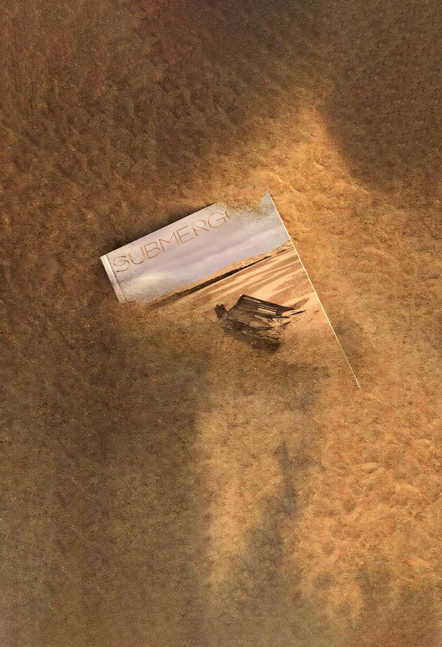 Rendering of Submerged Magazine in a dystopic desert world | Carlotta Bacchini